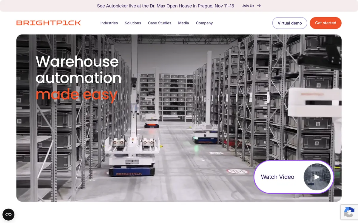 Brightpick homepage, captured October 31, 2026